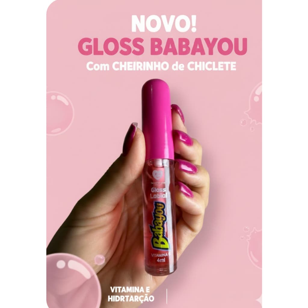 Lip Gloss Cheirinho De Chiclete Babayou - Tutti Frutti Com Vitamina E Forever You Sabor Frutas - 4ml