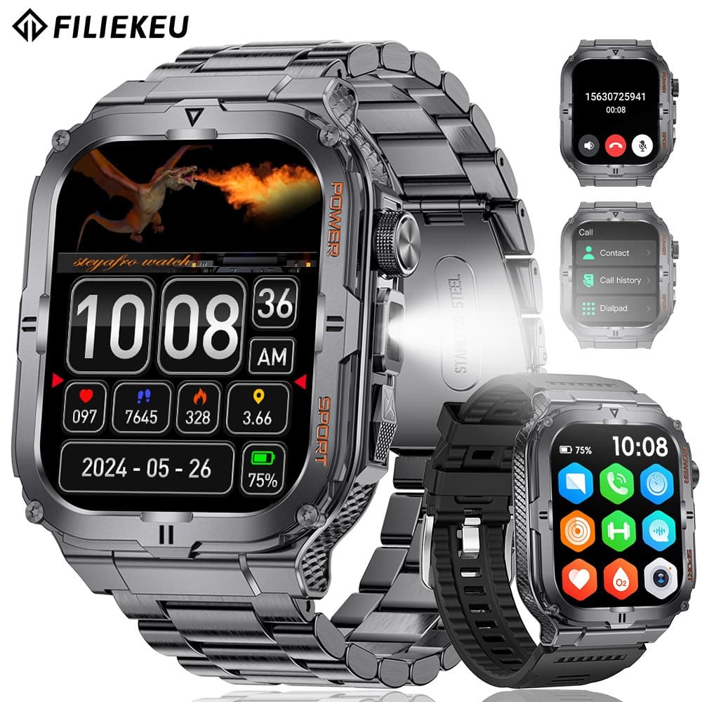 FILIEKEUsmartwatch relogio Rastreamento  à prova d'água3ATM e chamadas Bluetooth duráveis Relógio