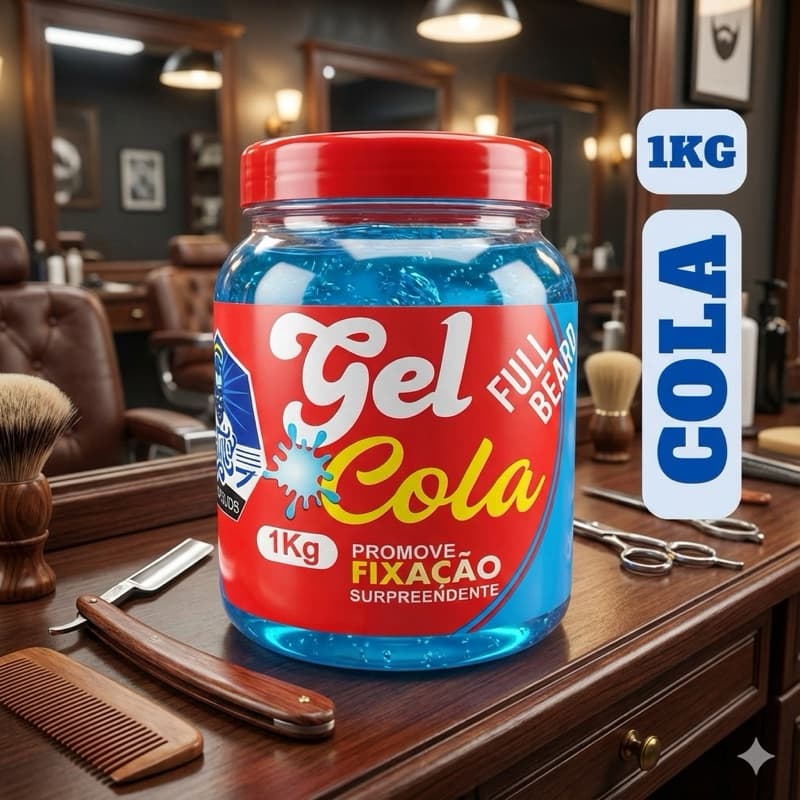Gel Cola Para Cabelo Modelador e Fixador 1kg- Santo Barbudo.