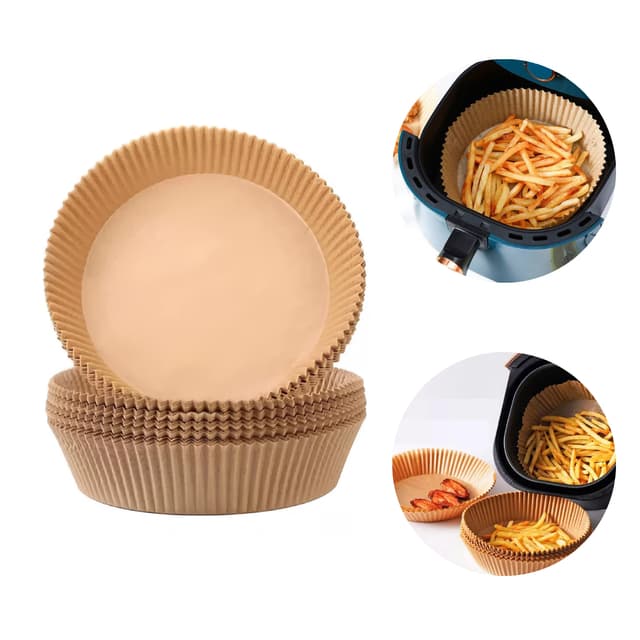 Kit 50 Unidades Forro Forma Grande De Papel Air Fryer Tapete Antiaderente Filtro Papel Descartável