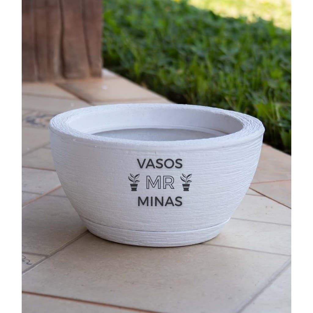 Bacia Mini de polietileno com prato coletor - leve resistente moderna ideal para plantas e decoração