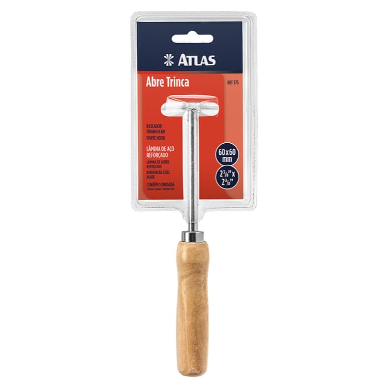 ABRE TRINCA PROFISSIONAL RACHADURA PAREDE GESSO LAMINA DE ACO 6X6CM ATLAS