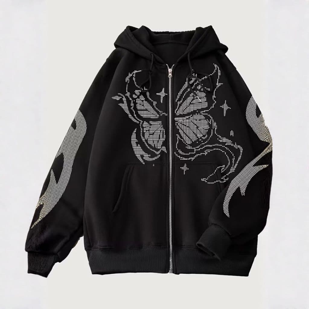 Moletom Zíper Confortável Casual Vintage Moda Y2k Unissex Lançamento Novidade