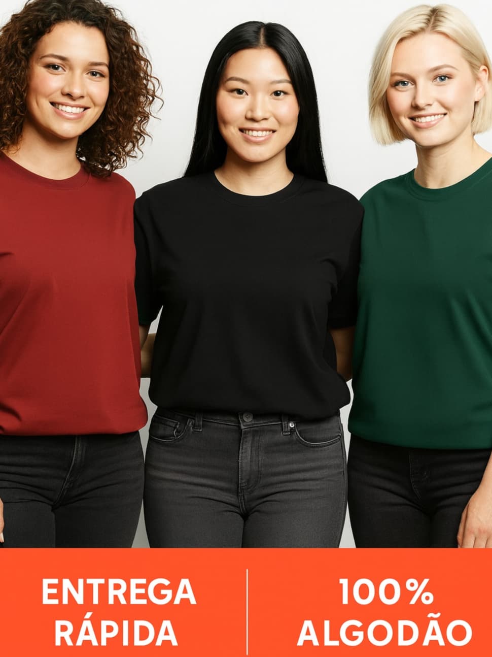 Camiseta Feminina Básica 100% Algodão | Conforto Premium | Envio Rápido