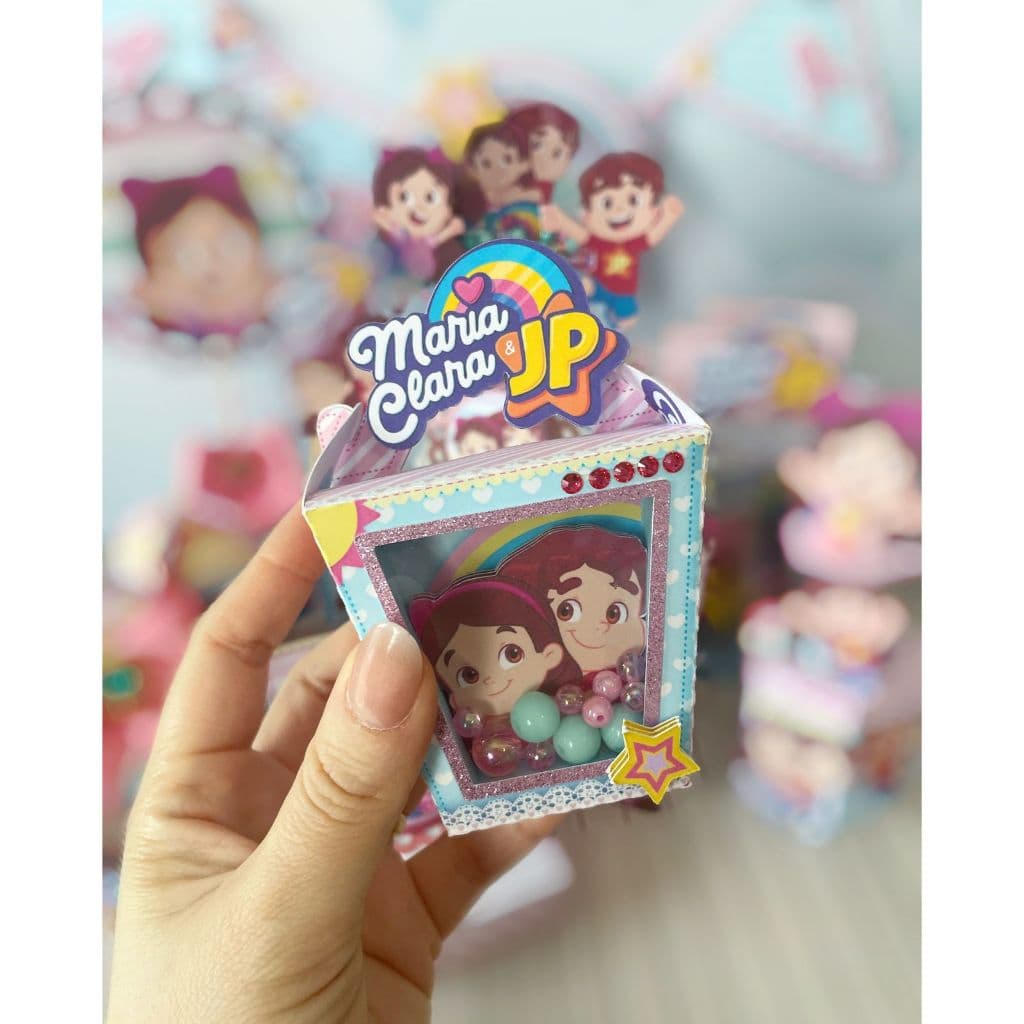 ✨Caixa Sushi Luxo - Maria Clara e JP Menina - Lembrancinha de Festa - Papelaria Personalizada