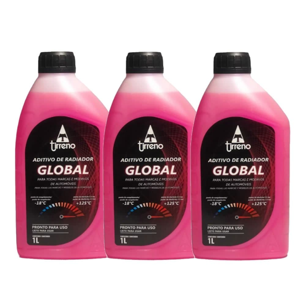 3 Aditivo Radiador Universal Pronto Uso Rosa Global Tirreno