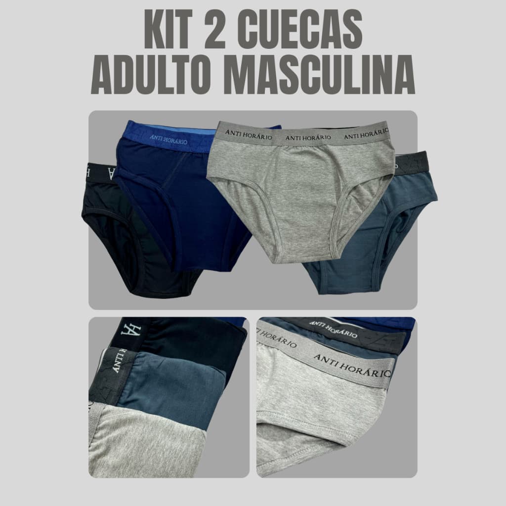 Kit 2 Cuecas Slip Masculina Ideal Para Dia A Dia Conforto Diário 502-K2