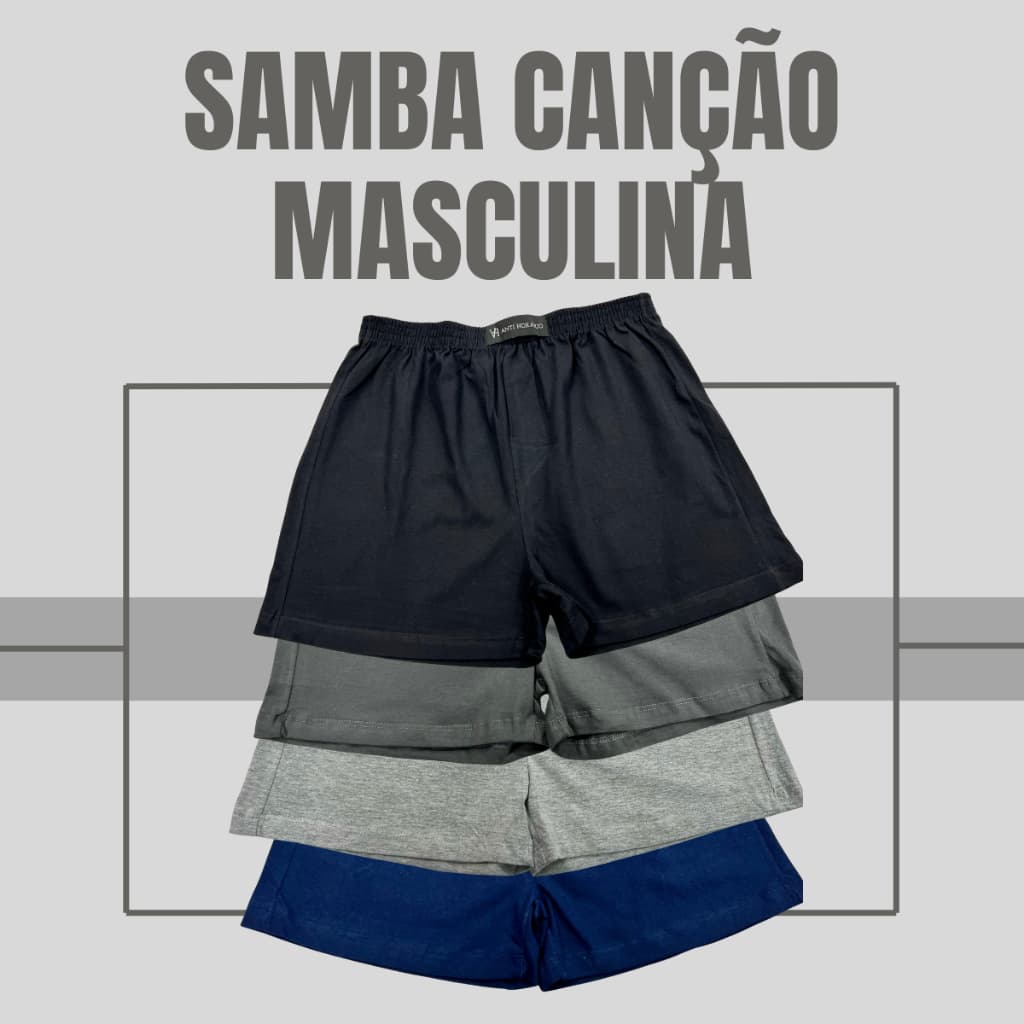 Cueca Samba Canção Masculina De Algodão Toque Macio 576-A
