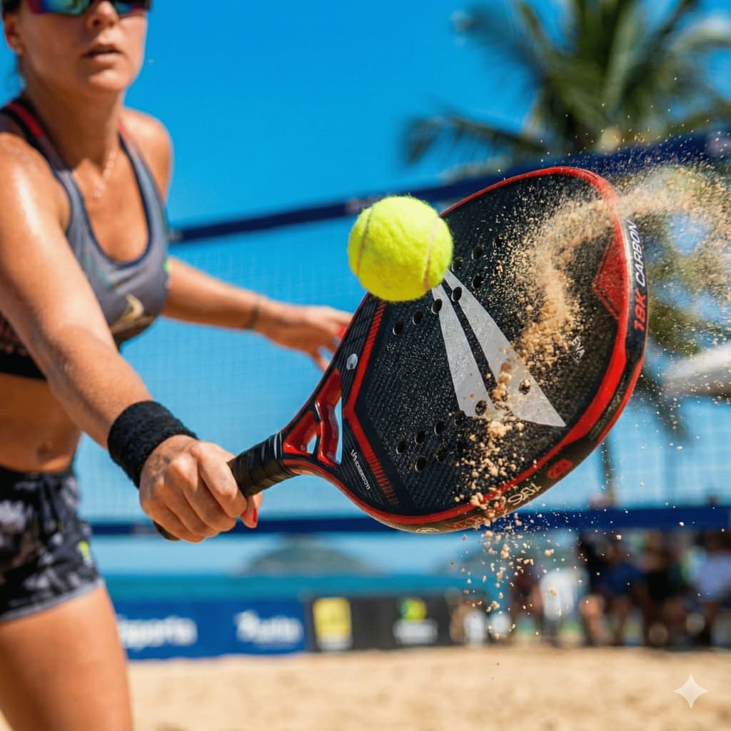Raquete Beach Tennis Penalty New Carbon 18k Resistente Tecnologia Aracnun Superfície Texturizada