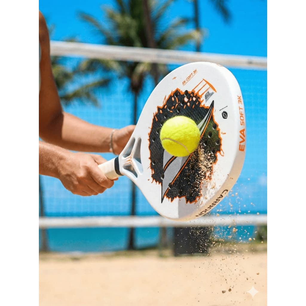 Raquete Beach Tennis Original Profissional Intermediario New Carbon 3K XXII Praia Leve Resistente