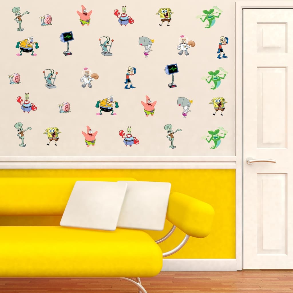 Adesivos Bob Esponja 96 Unidades Decoração Festa Casa Infantil