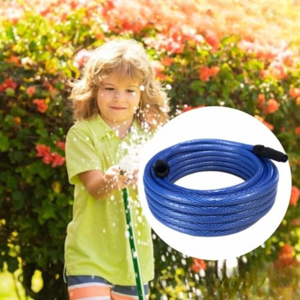 Kit Mangueira Azul Jardim 20m e 30m, Megaflex Acompanha Esguicho Adaptador Para Torneiras 1/2”,3/4”