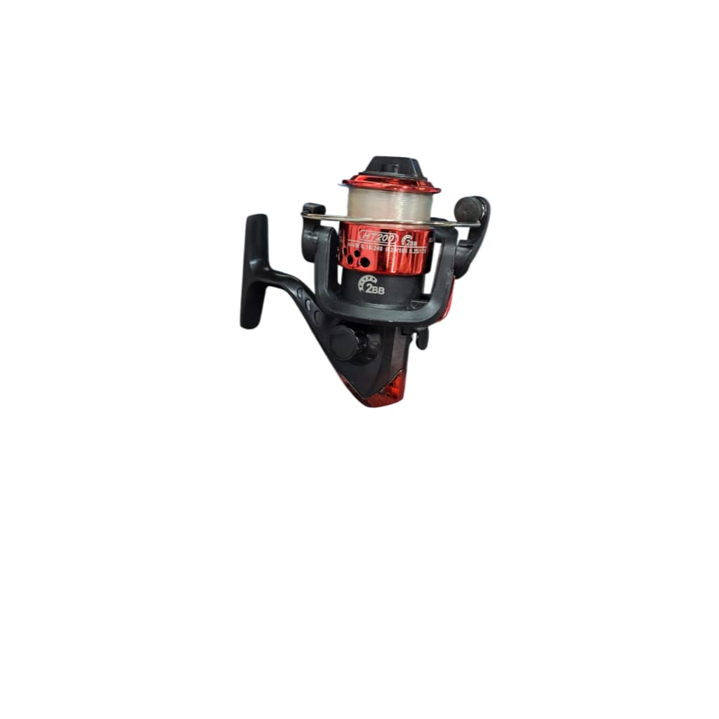 Molinete Vermelho HT 200 com Linha Monofilamento pescaria