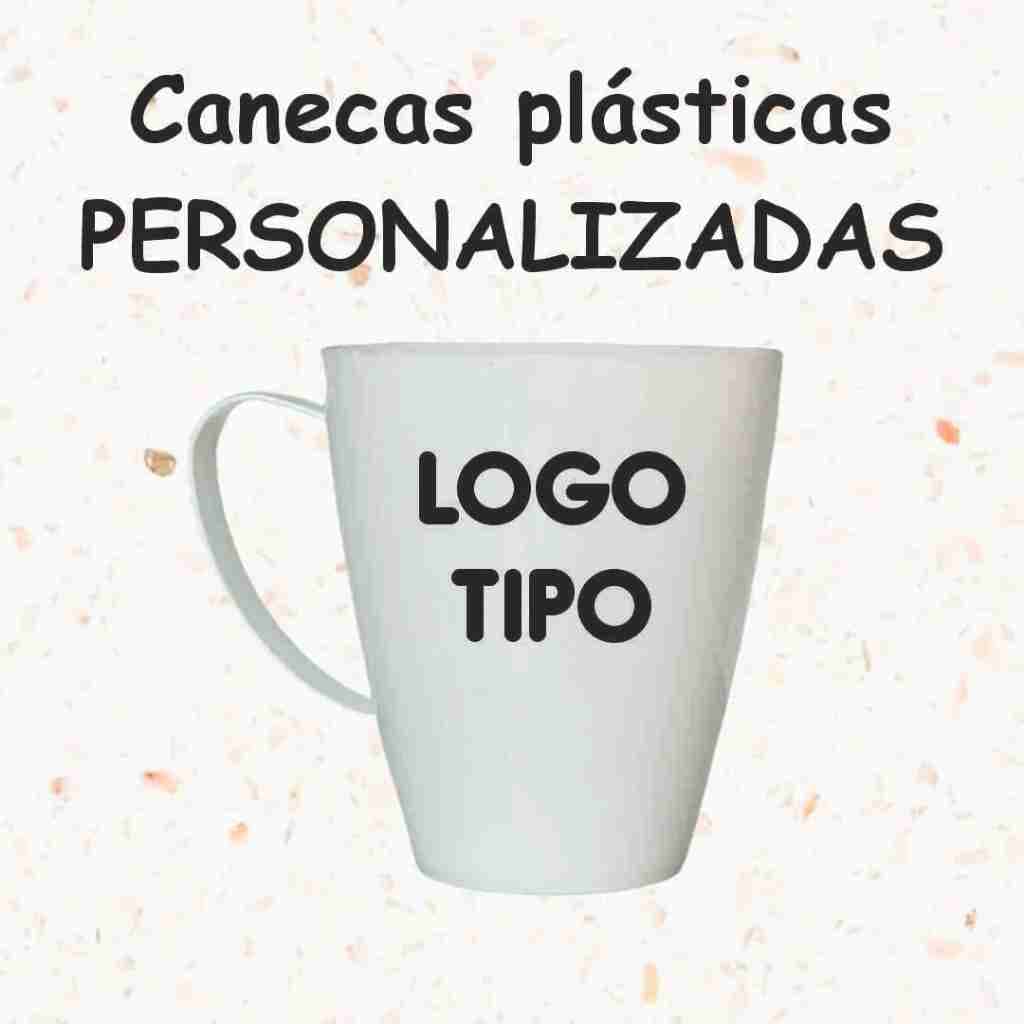 Caneca plástica personalizada com LOGO MARCA NOME DE EMPRESA COMÉRCIO ESCOLA ESTABELECIMENTO IGREJA