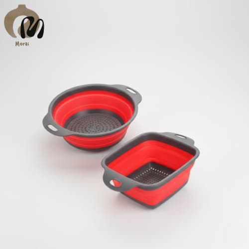 kit 2 Escorredor Alimentos e Utensílios Cozinha Retrátil Silicone Enviaremos cores sortidas