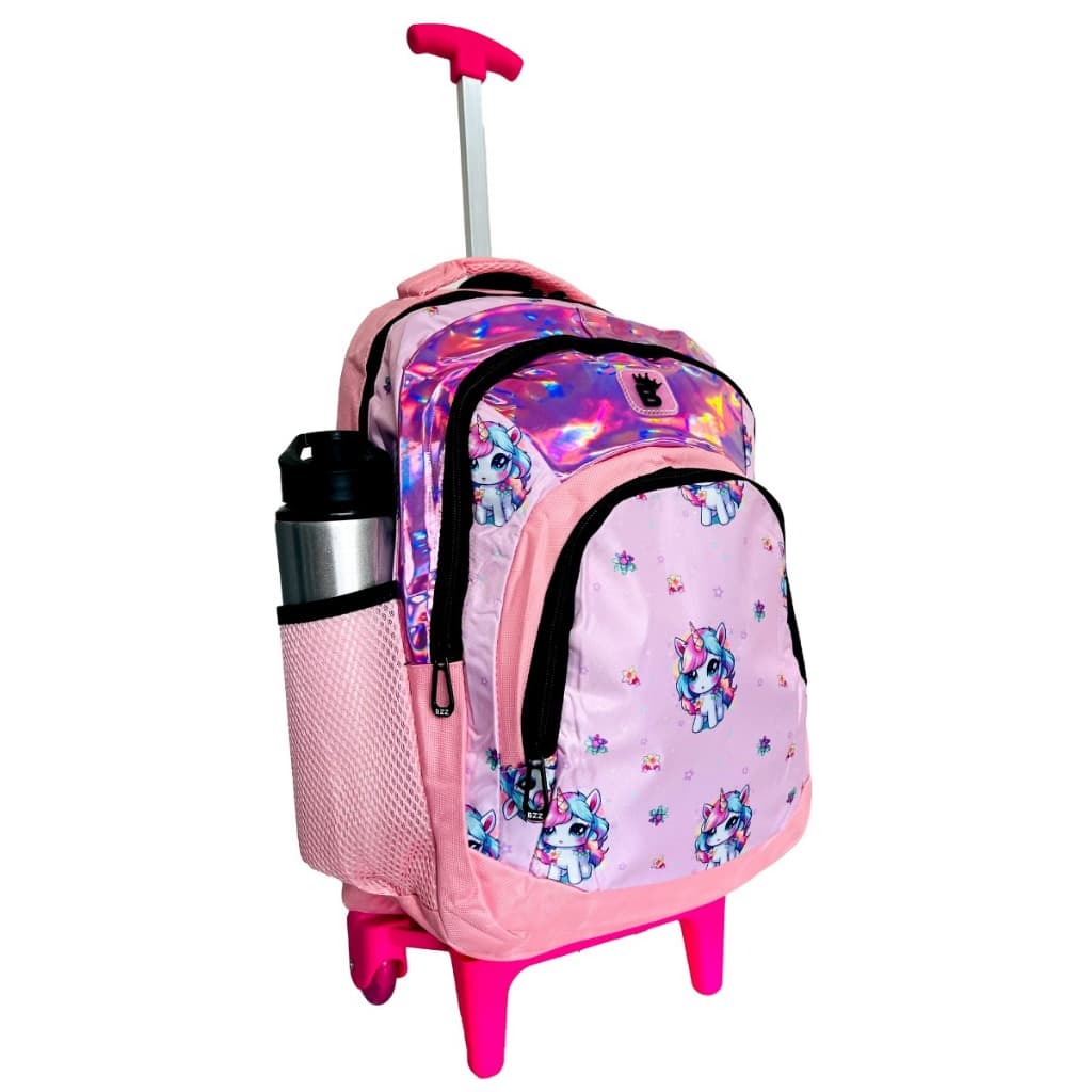 Mochila bolsa de rodinhas Escolar Espaçosa Unicórnio menina