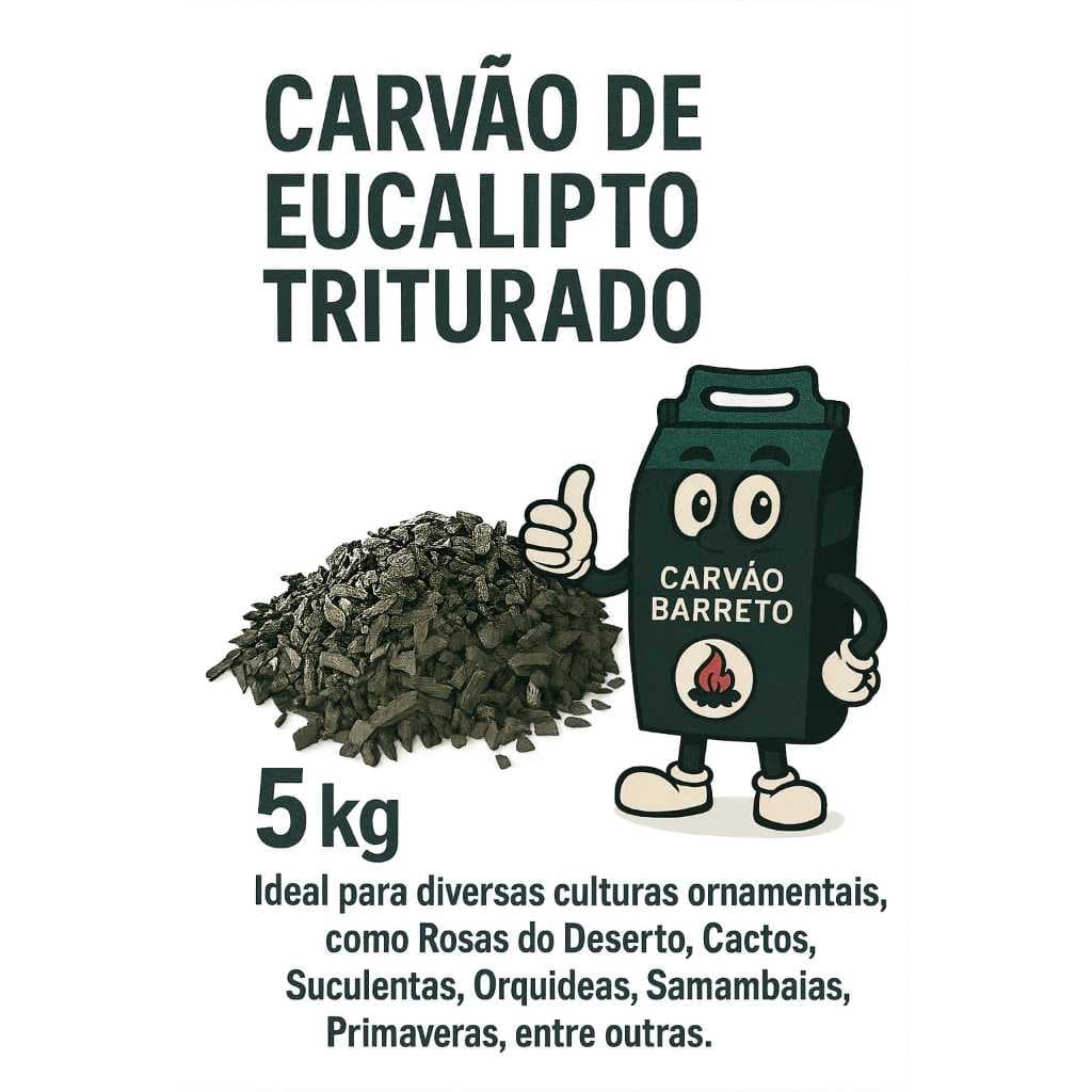 CARVÃO DE EUCALIPTO TRITURADO 5 KG GRANDE (PARA FLORES)