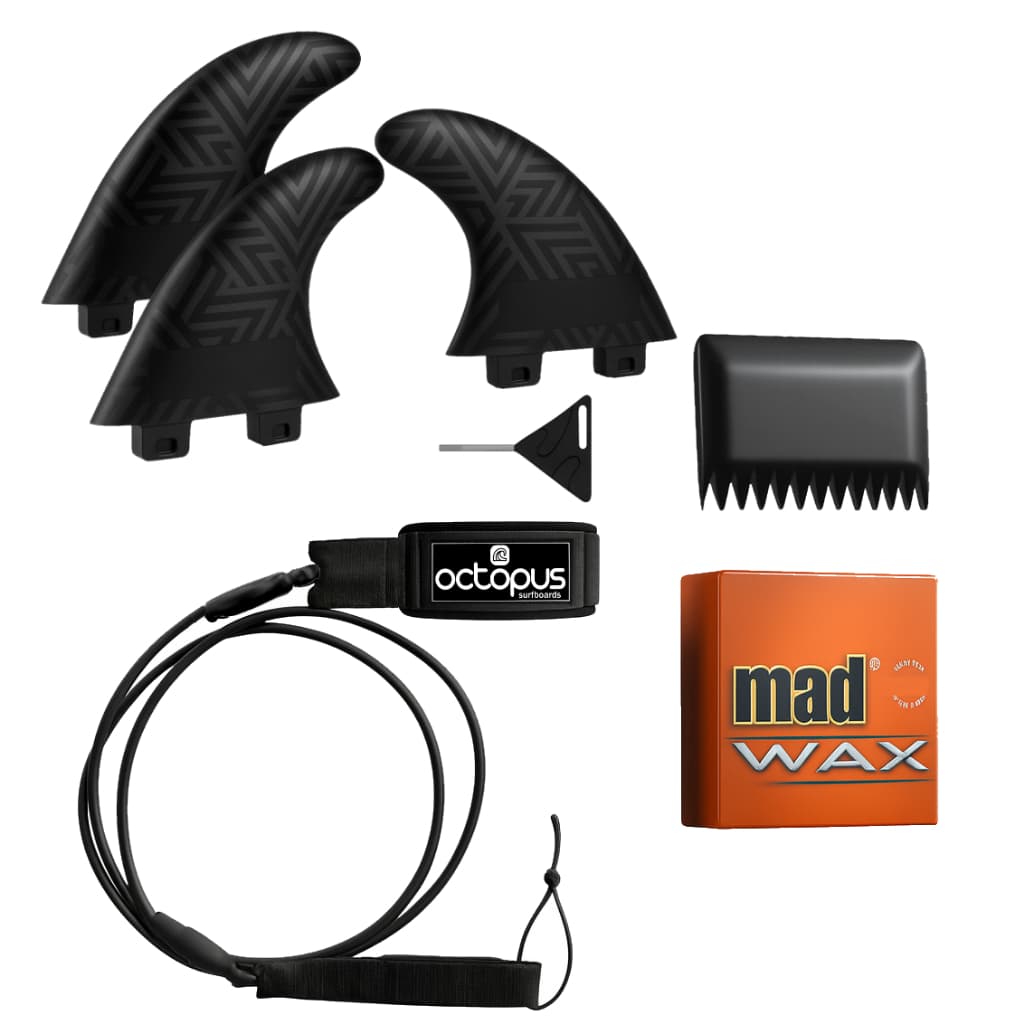 Leash Prancha De Surf 6´+ Quilhas M3 + Parafina 80gr
