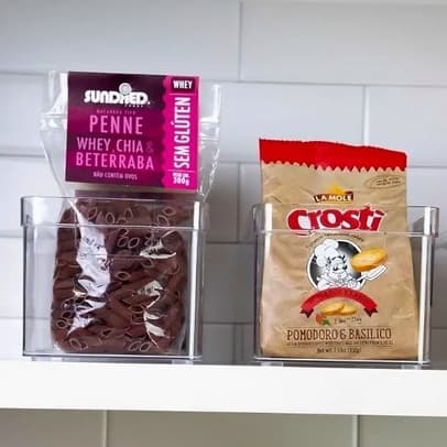 Organizador De Armários Multiuso Empílhavel Dispena Geladeira Cozinha Clear 30 X 10 X 7cm