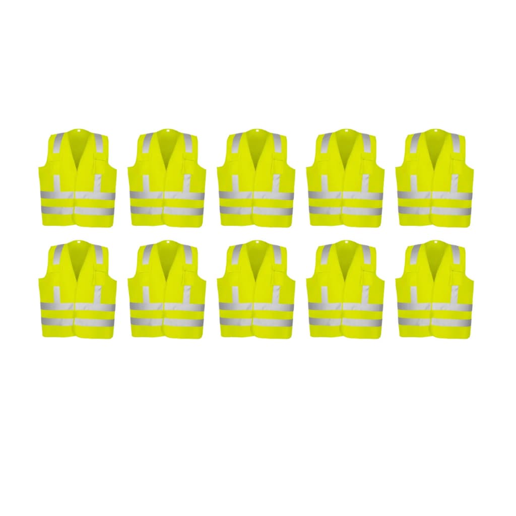 Kit 10 Coletes De Sinalização 2 Bolsos Com Velcro Refletivo Proteção Segurança Epi