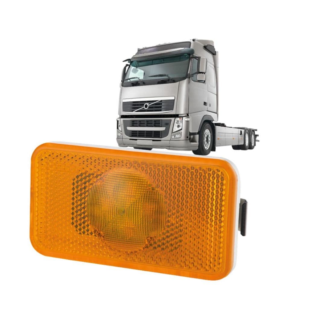 Lanterna Lateral Delimitadora Para Caminhão Volvo FH FH13 Led 12/24v Bivolt Âmbar