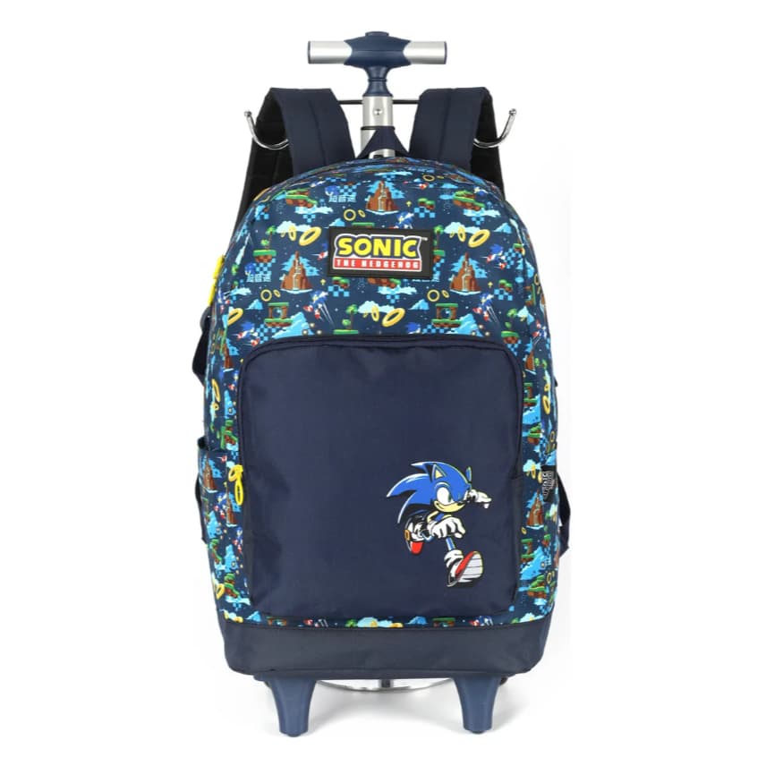 Mochila Rodinha Escolar Juvenil Sonic Azul