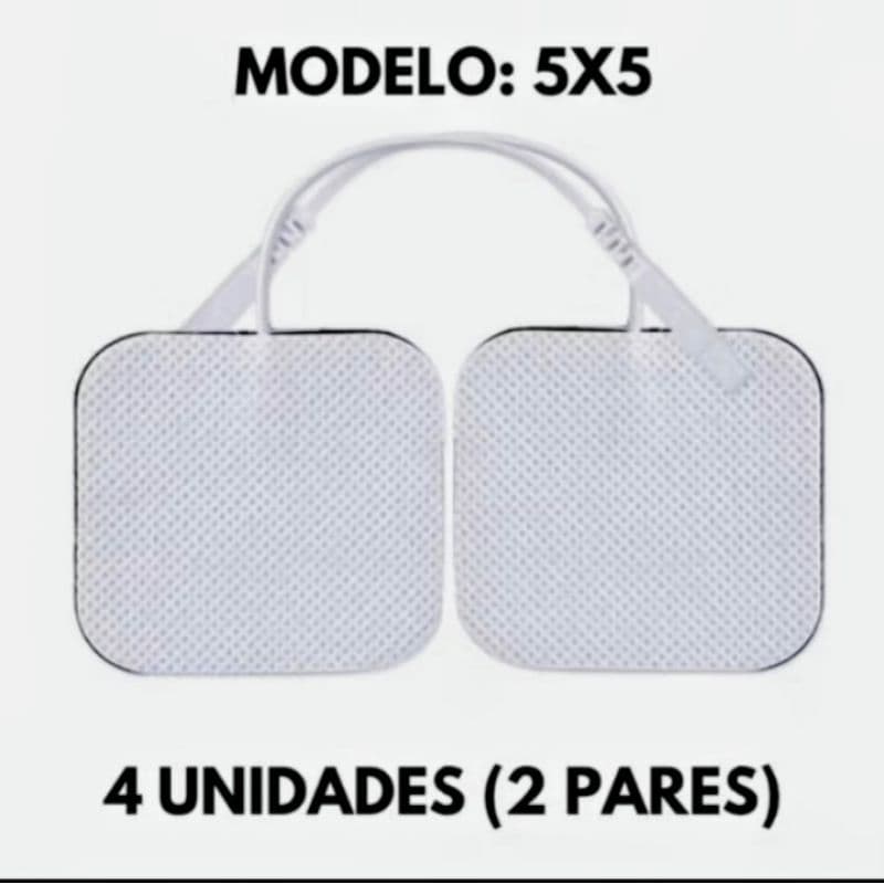 Fisioterapia  4 unid.  Eletrodos TENS/FES 5x5 Plug com gel Auto Adesivo eletroestimulação Massagem Recuperação Muscular.