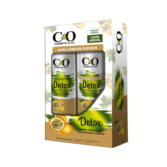 Kit 2 em 1 Shampoo 250ml + Condicionador 200ml Detox C&O