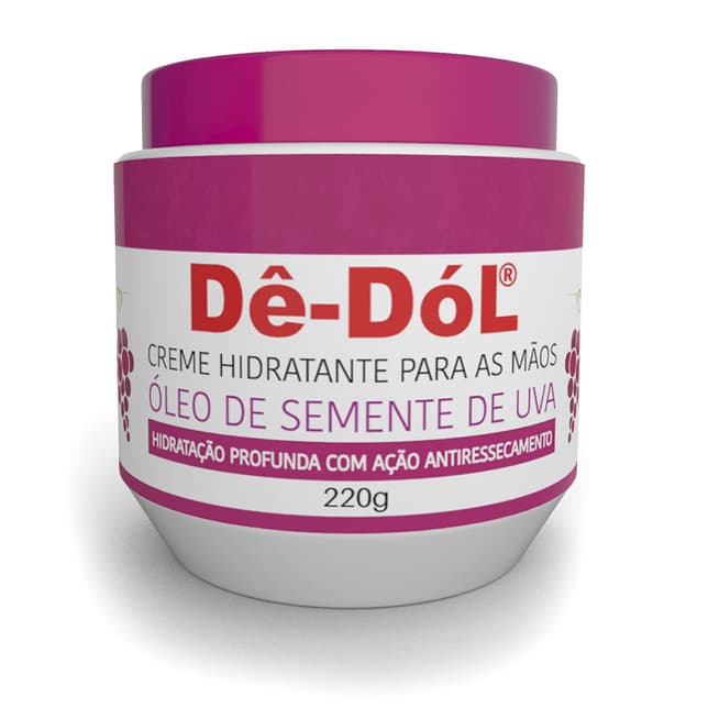 Creme Hidratante p/ as Mãos com Óleo de Semente de Uva Dê-Dól  220G
