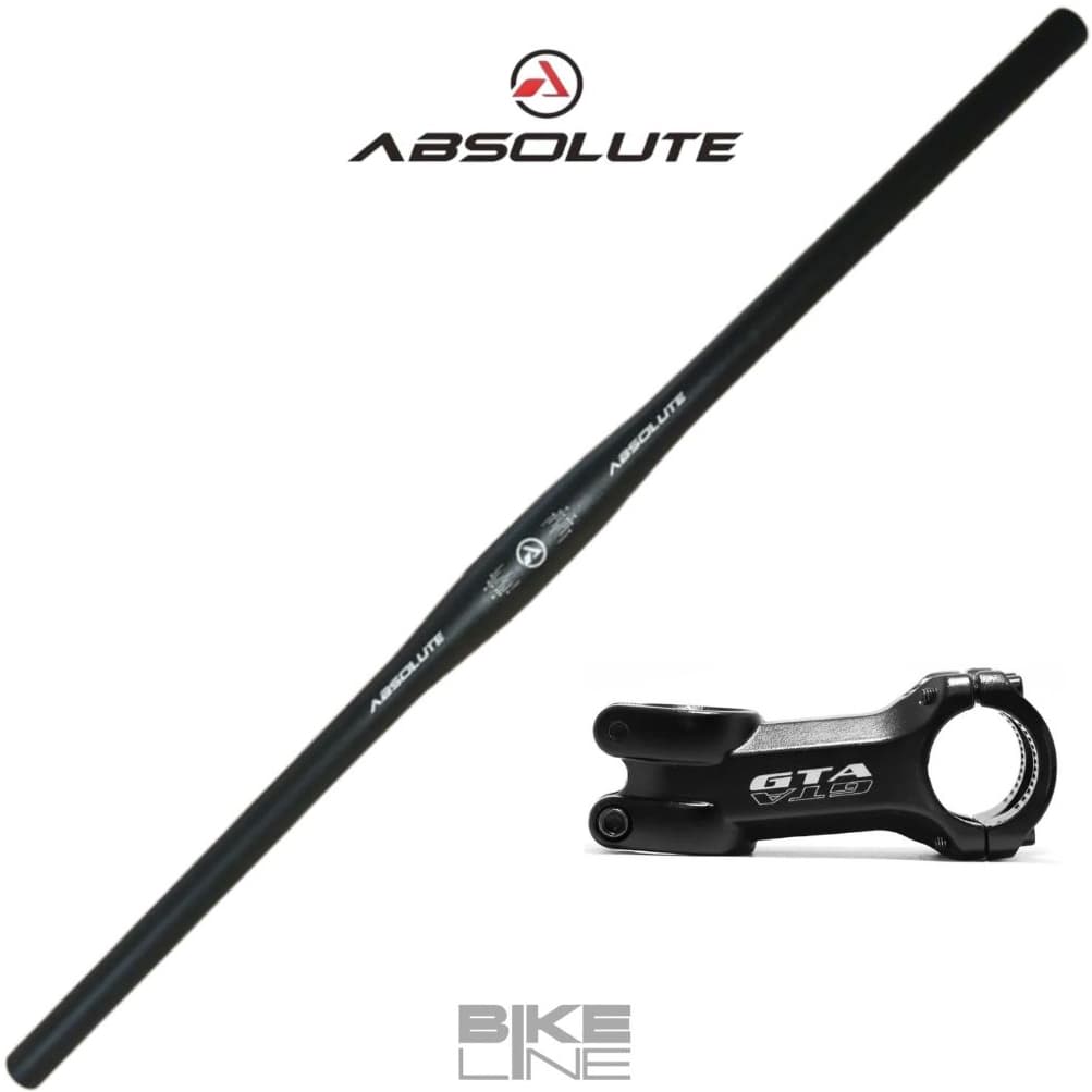 Guidão Reto ABSOLUTE Alumínio 31.8x720mm + Suporte Mesa Avanço de Guidão GTA 60mm Bike Bicicleta MTB