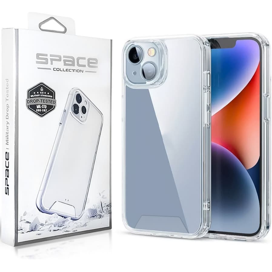 Capa iPhone 14 Plus Clear Space Case Transparente Anti Amarelamento Anti Shock Proteção Reforçada