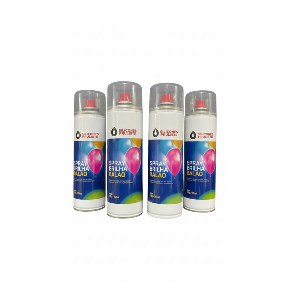 Spray Brilha Balão Silicone Paulista Kit C/ 4 Und De 300ml