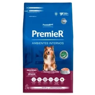 Ração Premier Ambientes Internos Cães Sênior Raças Pequenas 2,5 kg
