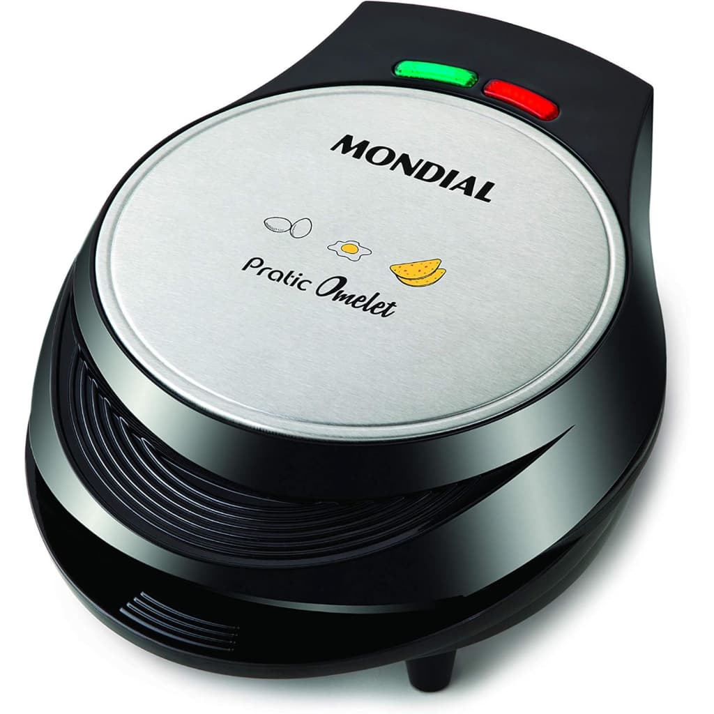 Omeleteira Mondial OM-04-RI Vermelho/Inox - Revestimento Antiaderente e Controle Automático de Temperatura