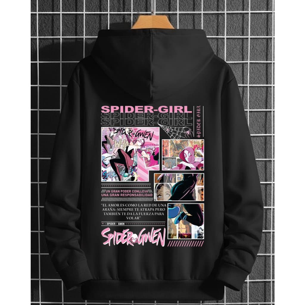 Moletom Spider-Gwen Unissex | Blusa Casaco Meletom Hoodie Spider-Girl | Geek Estilosa