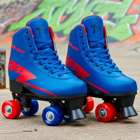 Patins Quad 4 Rodas Ajustável Com Luz LED Freio Frontal Até 70 Kg - Fênix Brinquedos
