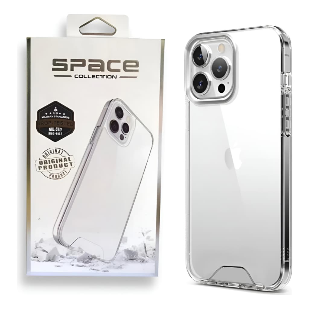 Capa iPhone 15 Pro Max Clear Space Case Transparente Anti Amarelamento Anti Shock Proteção Reforçada