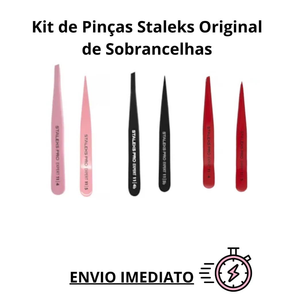 Kit de Pinças para Design de Sobrancelha Staleks Original | Envio Imediato. | Pronta Entrega