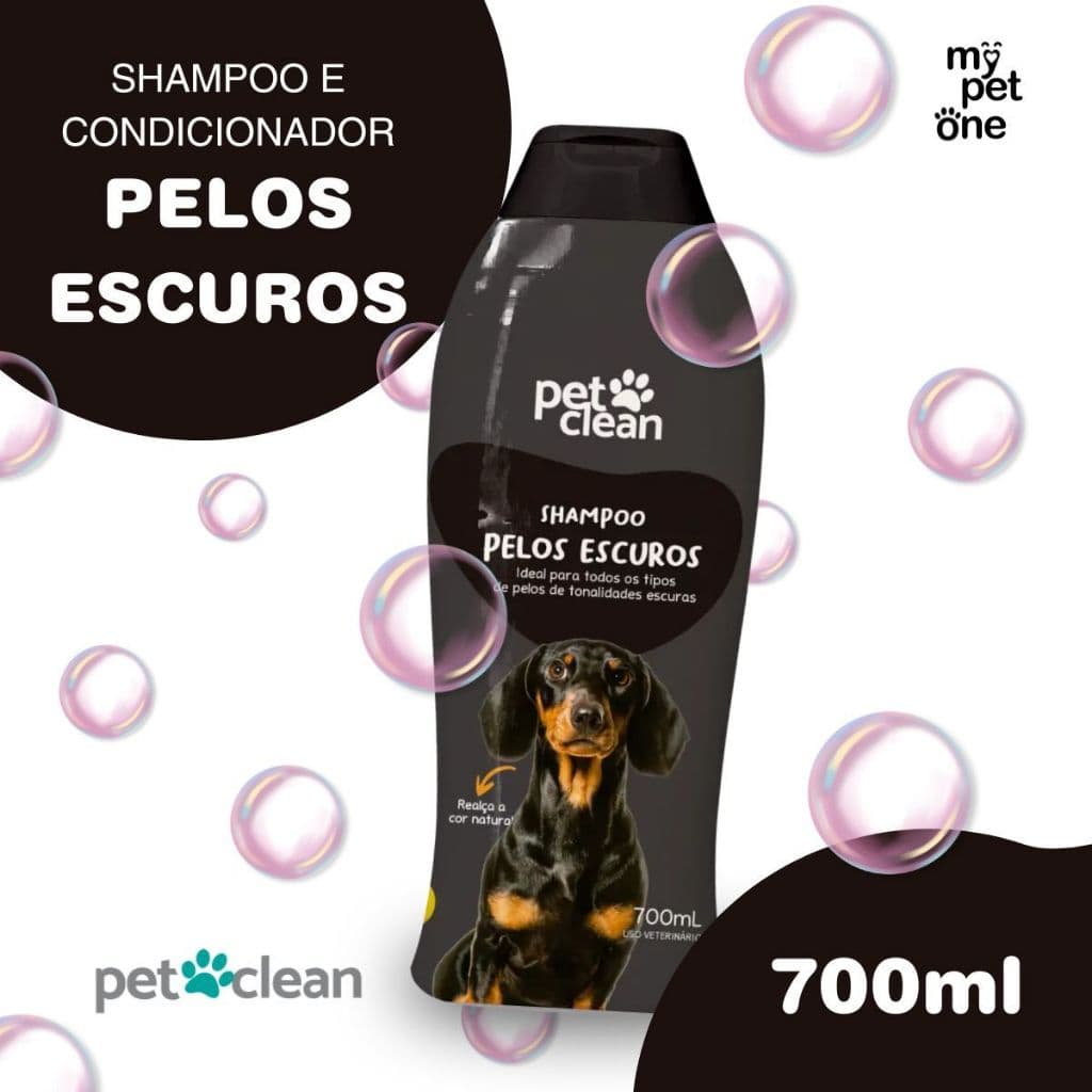Shampoo e Condicionador 2 em 1 Pelos Escuros 700ml - Pet Clean