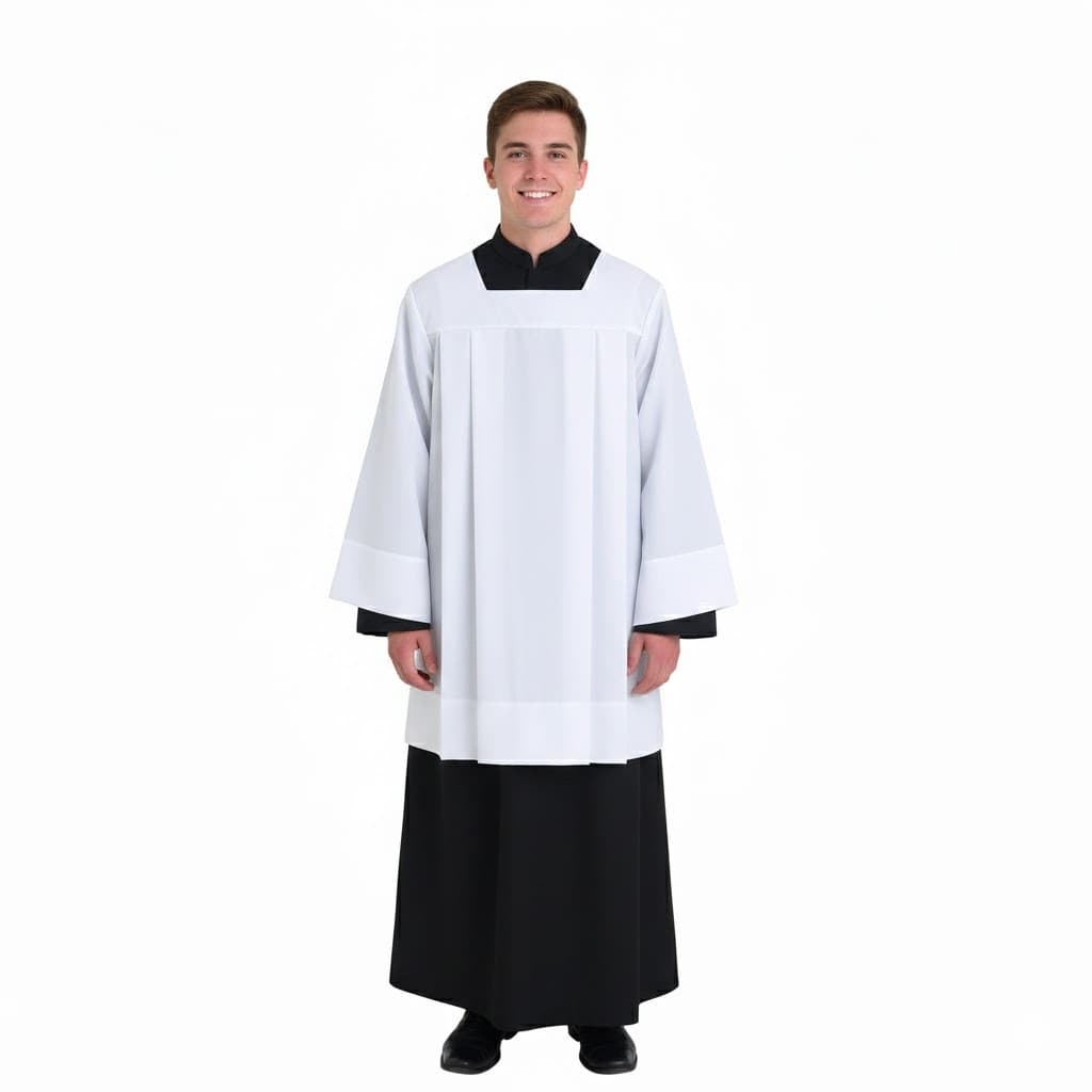 Kit Coroinha Completo – Túnica (Veste) + Sobrepeliz (Conjunto Religioso)