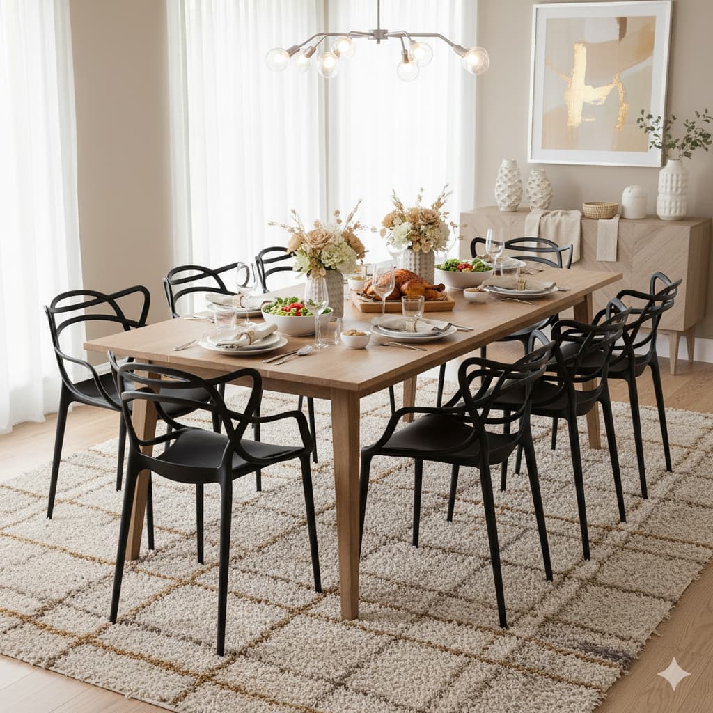 Conjunto 8 Cadeiras Allegra Sala de Jantar Cozinha Jardim La Mobilia Empilhavel
