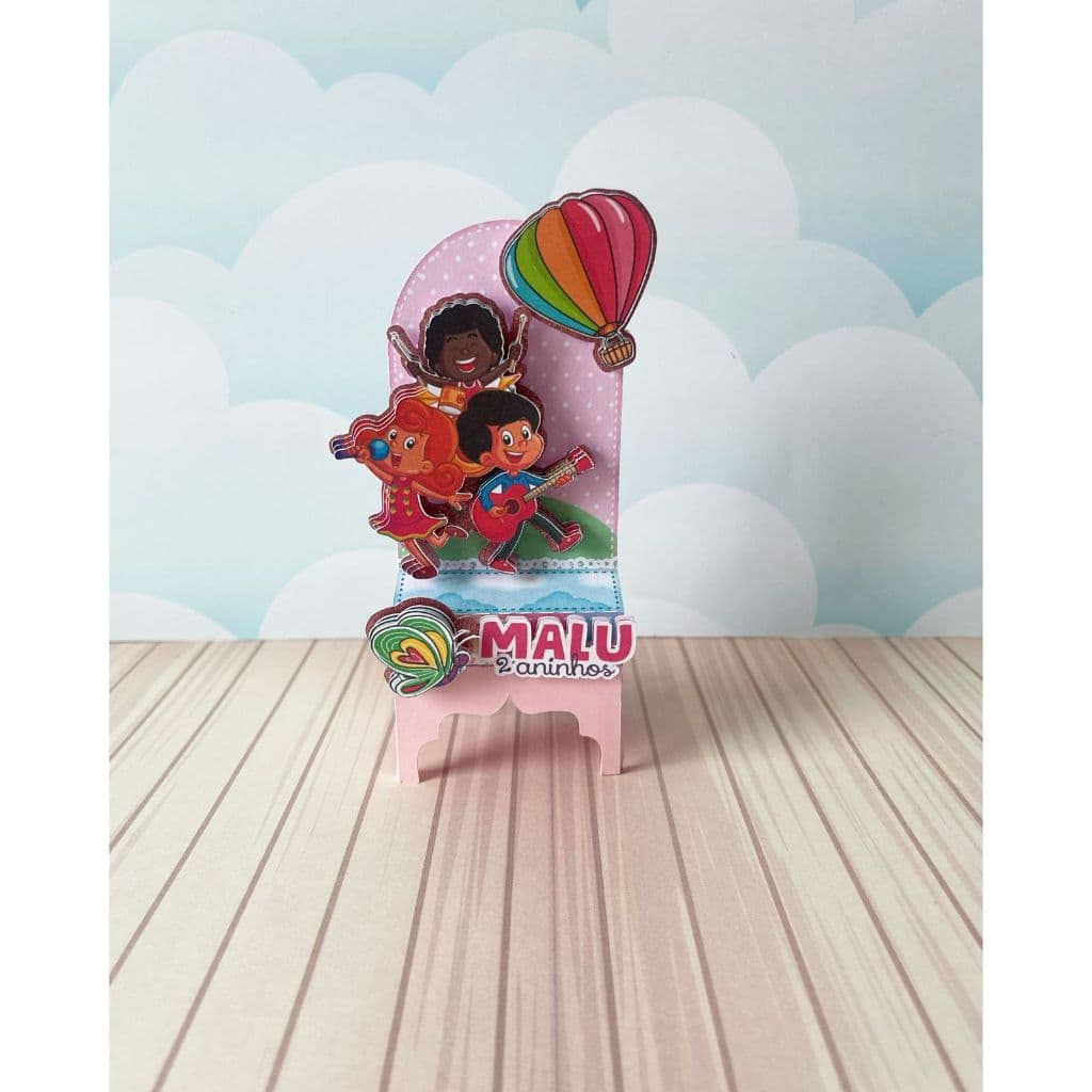✨ BIS Duplo Luxo - Três Palavrinhas Menina - Papelaria Personalizada - Lembrancinha de Festa