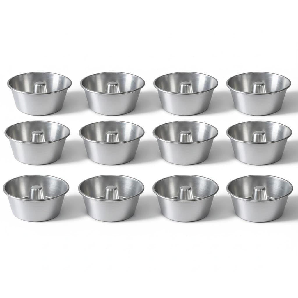 Kit Mini Formas Alumínio N°12 300ml Sobremesa Pudim Bolo Vulcão Individual