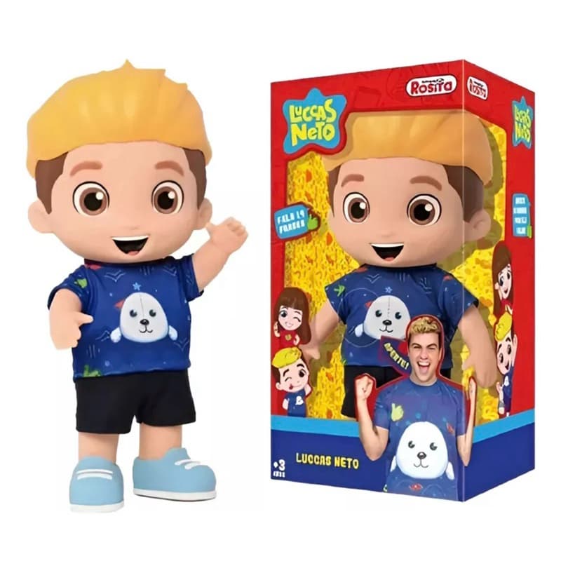 Novabrink Boneco Aventureiro Azul Luccas Neto 14 Frases 27 cm