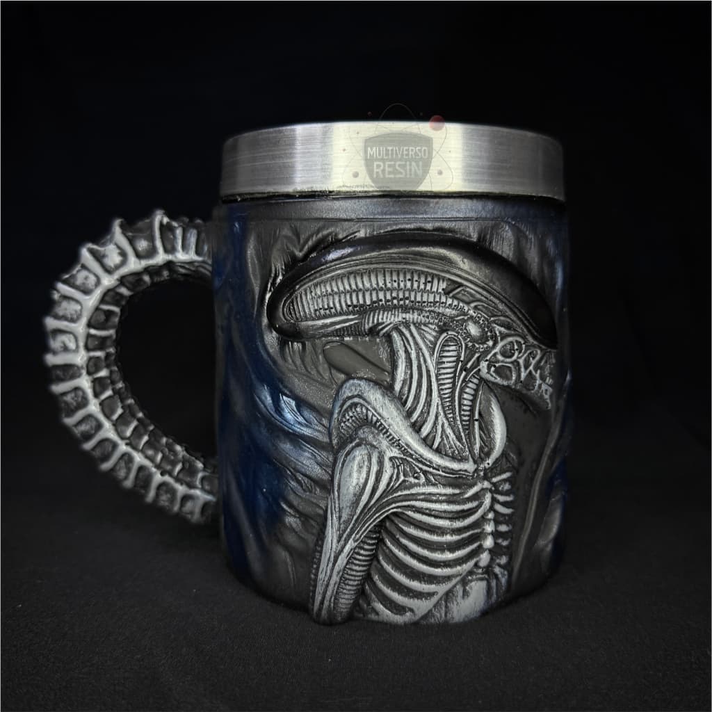 Caneca/Copo Alien Xenomorfo - Filme Alien vs Predador 3D Resina Placa
