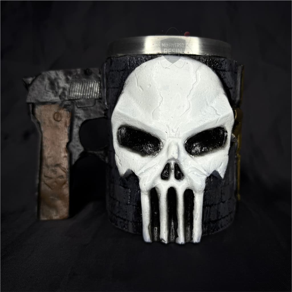 Caneca/Copo Justiceiro The Punisher Caveira Marvel 3D Resina