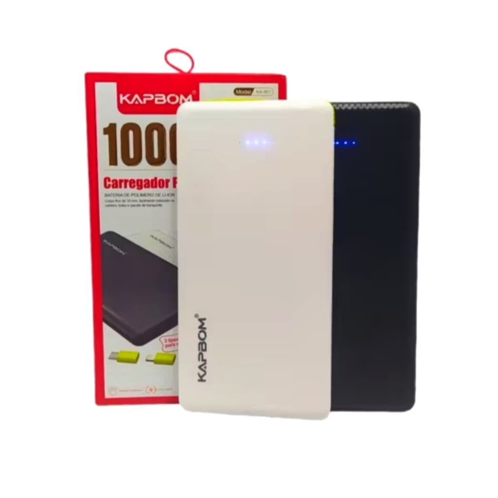 Carregador portatil powerbank 10000mah Kapbom-951 entrada tc-v8-ios