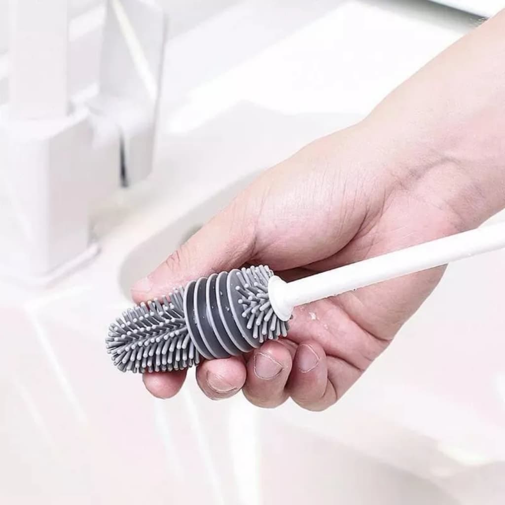 Escova de Silicone para Limpeza de Garrafas e Mamadeiras com Cerdas Macias