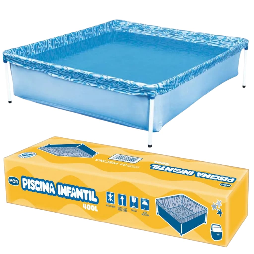 Piscina Vinil Infantil 400 Litros Quadrada Mor