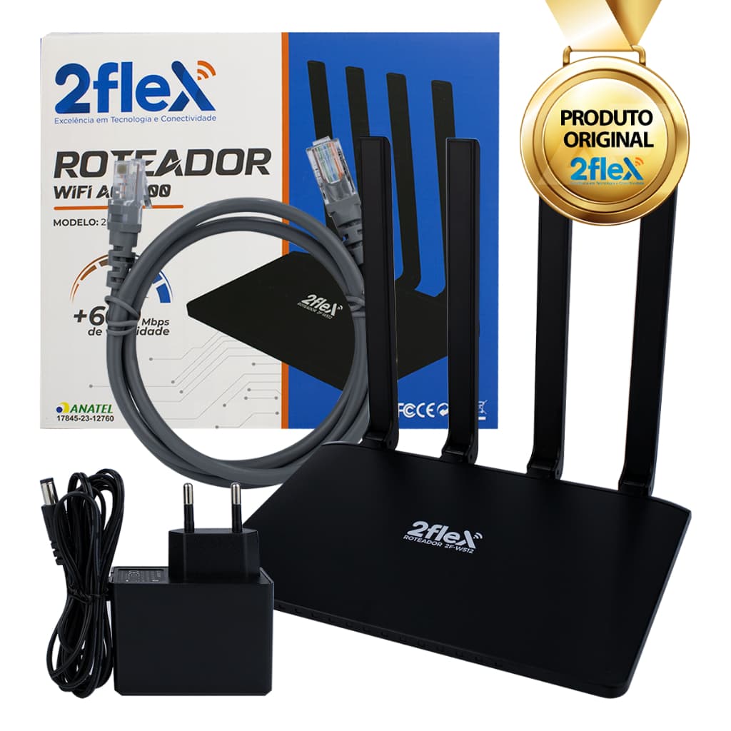Roteador WiFi AC 1200 802.11ac Dual Band Tecnologia 2Flex